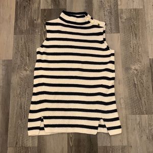 LOFT Sweater Vest, Black and White, Size S